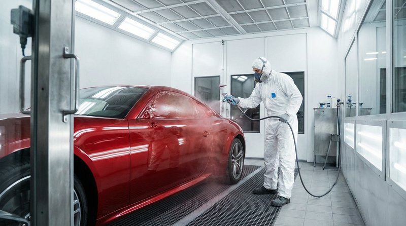 萝莉塔短视频：跑车喷漆改色